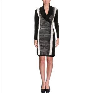 Calvin Klein Cable Knit Sweater Dress, Color block